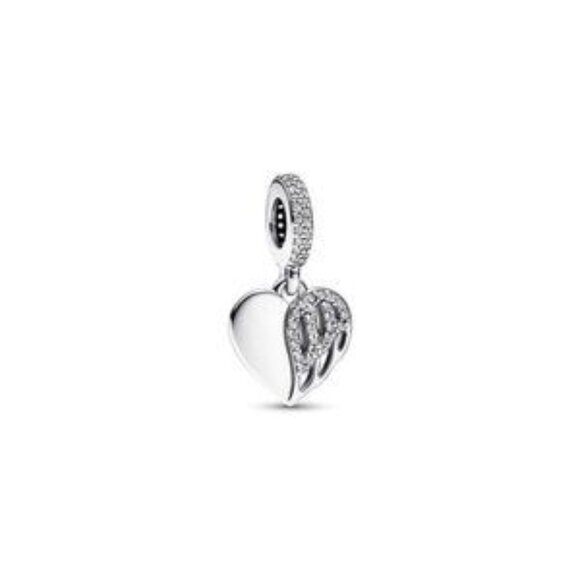 Pandora Heart & Angel Dangle Charm - Picture 1 of 5